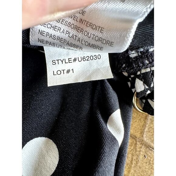 COCO REEF Women's Contrast Polka Dot Geometric Tankini Swim Top Black Size 32D - Picture 12 of 12